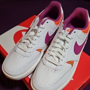 Nike Women's White, Purple, and Orange Sneakers